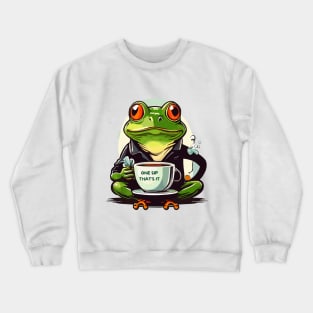 Frog and a cup of tea Crewneck Sweatshirt